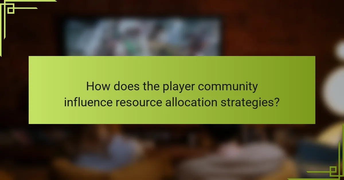 How does the player community influence resource allocation strategies?