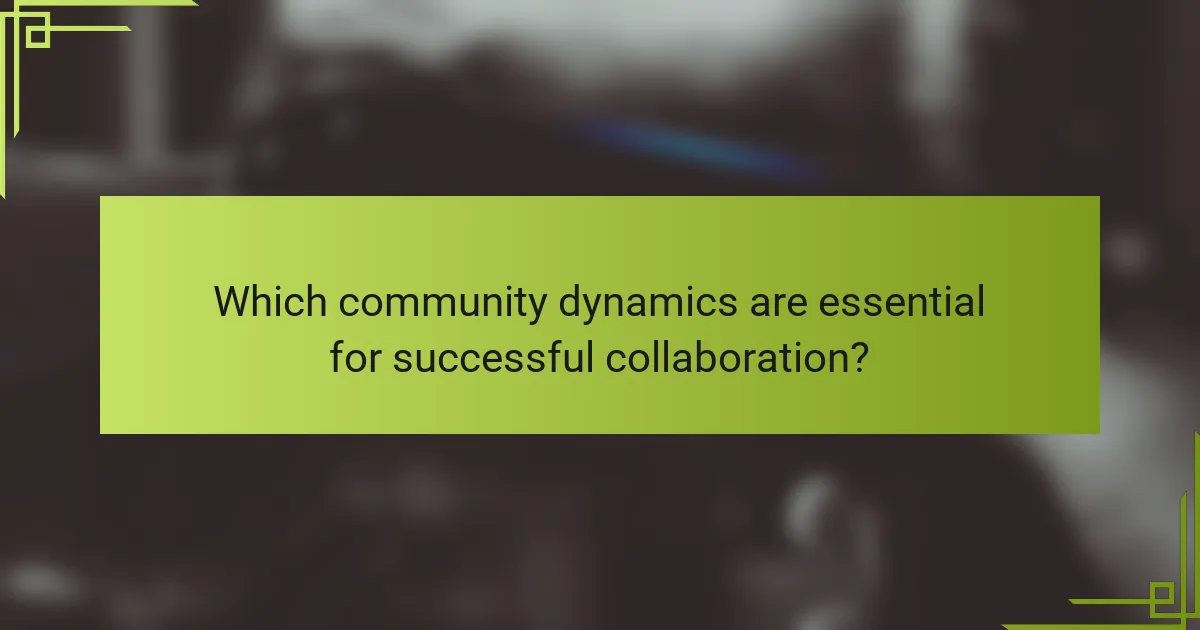 Which community dynamics are essential for successful collaboration?